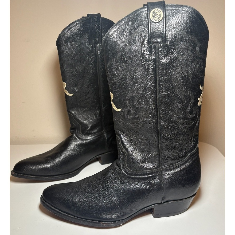Rogers Boots Leather Western Cowboy Brown Boots Men's Size 11.5